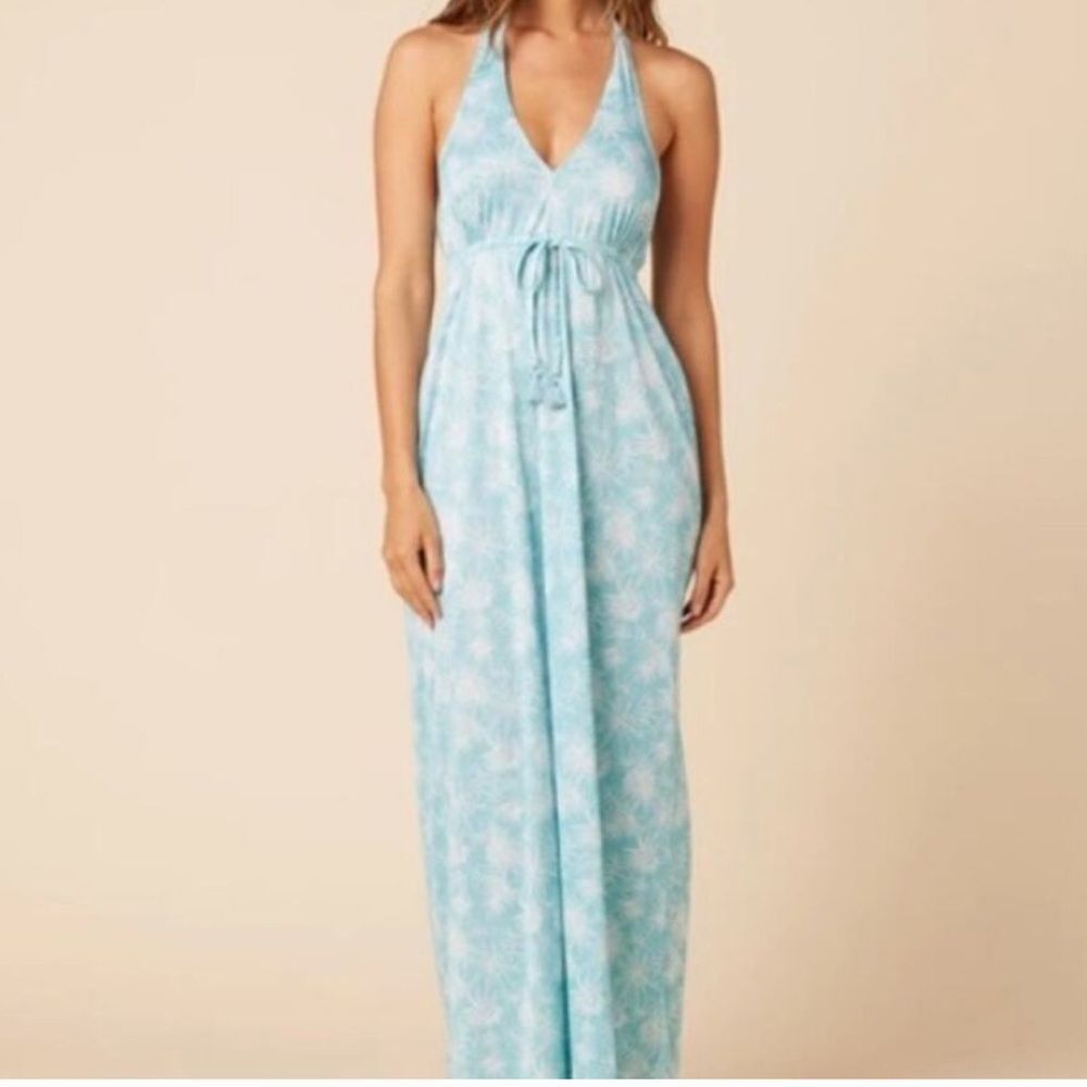 Reyn Spooner Hihipe’a Halter Maxi Dress Blue Lei Small NWT in packaging